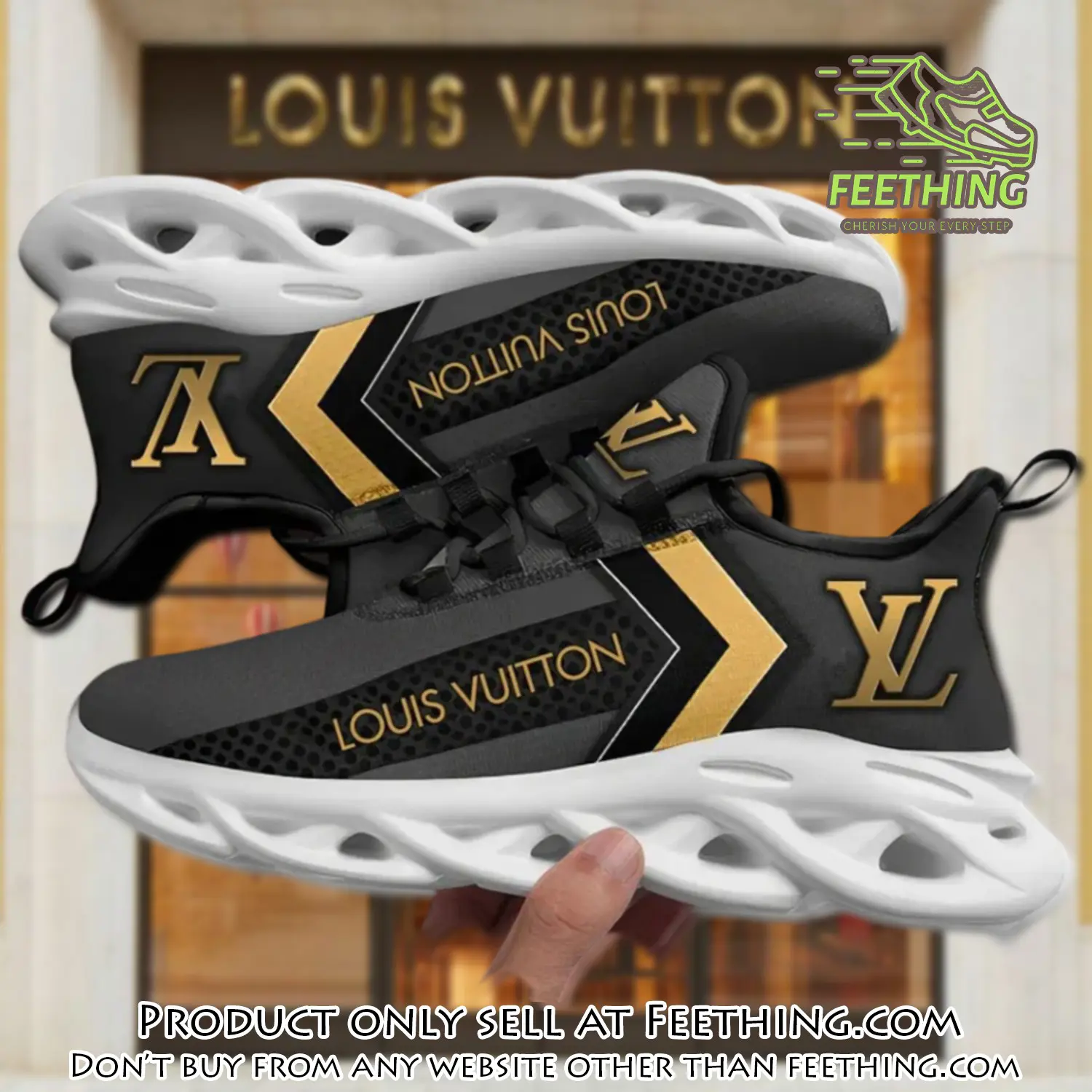 Louis vuitton yellow logo grey max soul shoes luxury brand gifts for men women ft4358496